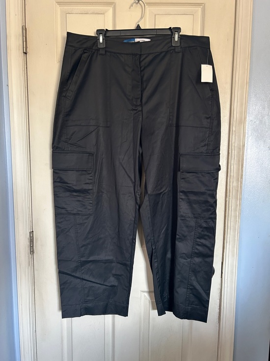 Old Navy Pants - Old Navy extra high rise satin shine black jack cargo pants size 18